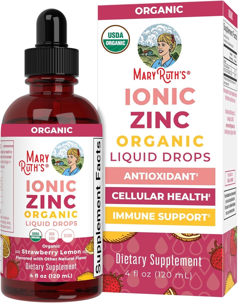 MaryRuth Organics Biologische Aardbei Citroen Ionische Zink, 4 FZ