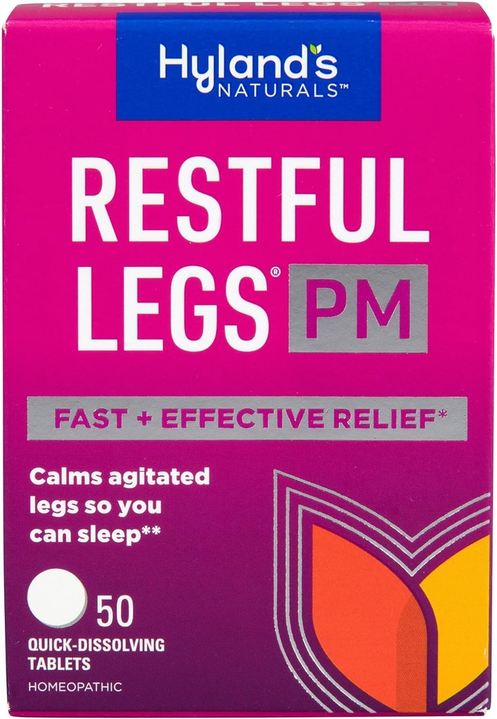 Hyland's Restful Legs PM, Nacht Formula, Kalmt Geagiteerde Benen zodat je kunt slapen, 50 Quick Dissolving Tablets (pakket van 3)