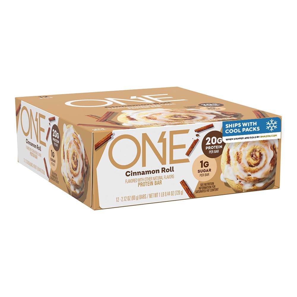 ÉÉNE proteïnerepen, kaneelrol, glutenvrij met 20g proteïne en 1g suiker, pantry nietjes, 2.12 oz (12 telling), verpakking mei Vary