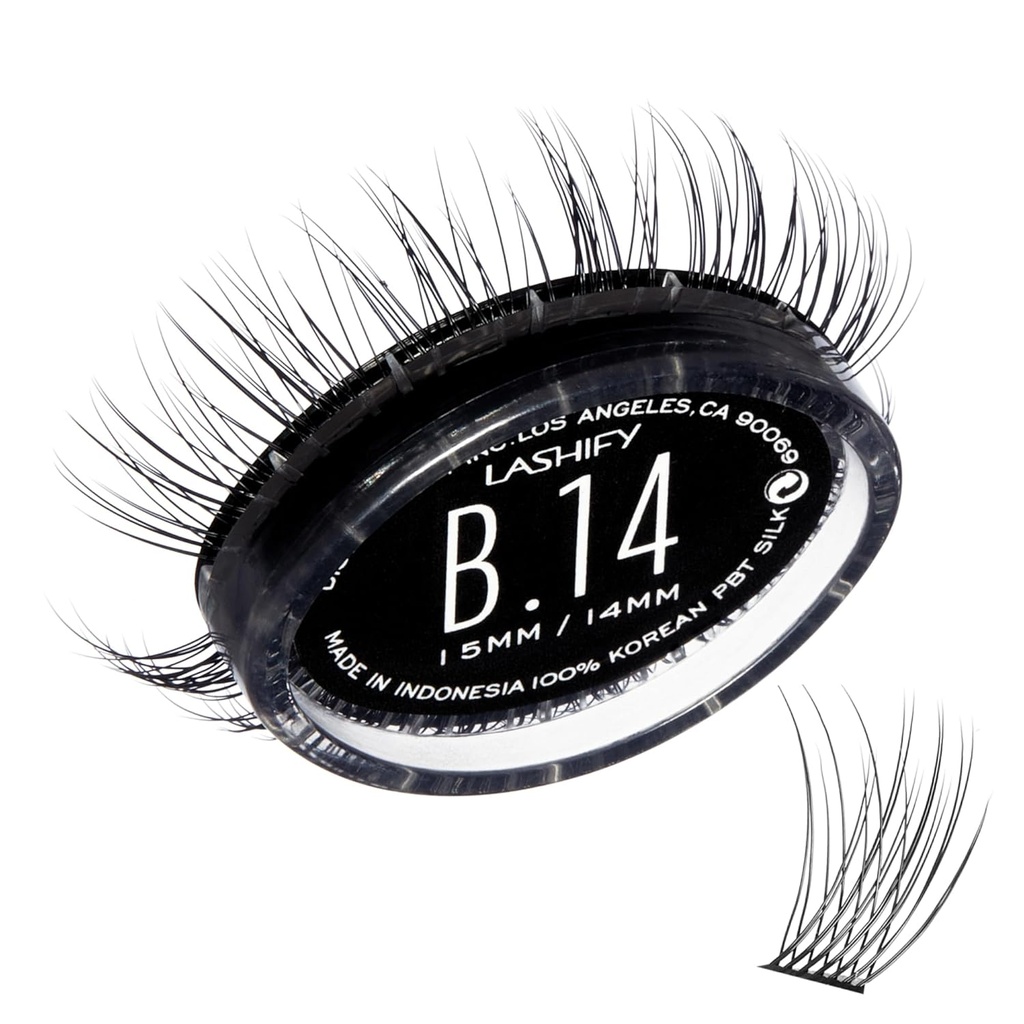 Lashify Bold 14mm Gossamer DIY Extensions de cils Recharge, Noir, Faux cils faciles pour un look naturel