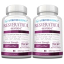 Goedgekeurde Science® Resveratrol - 1000 mg Trans Resveratrol - 250 mg Polyfenol - 98% zuiverheidsniveau - Inclusief Bioperine® - 380 Vegan Friendly Capsules - 2 flessen