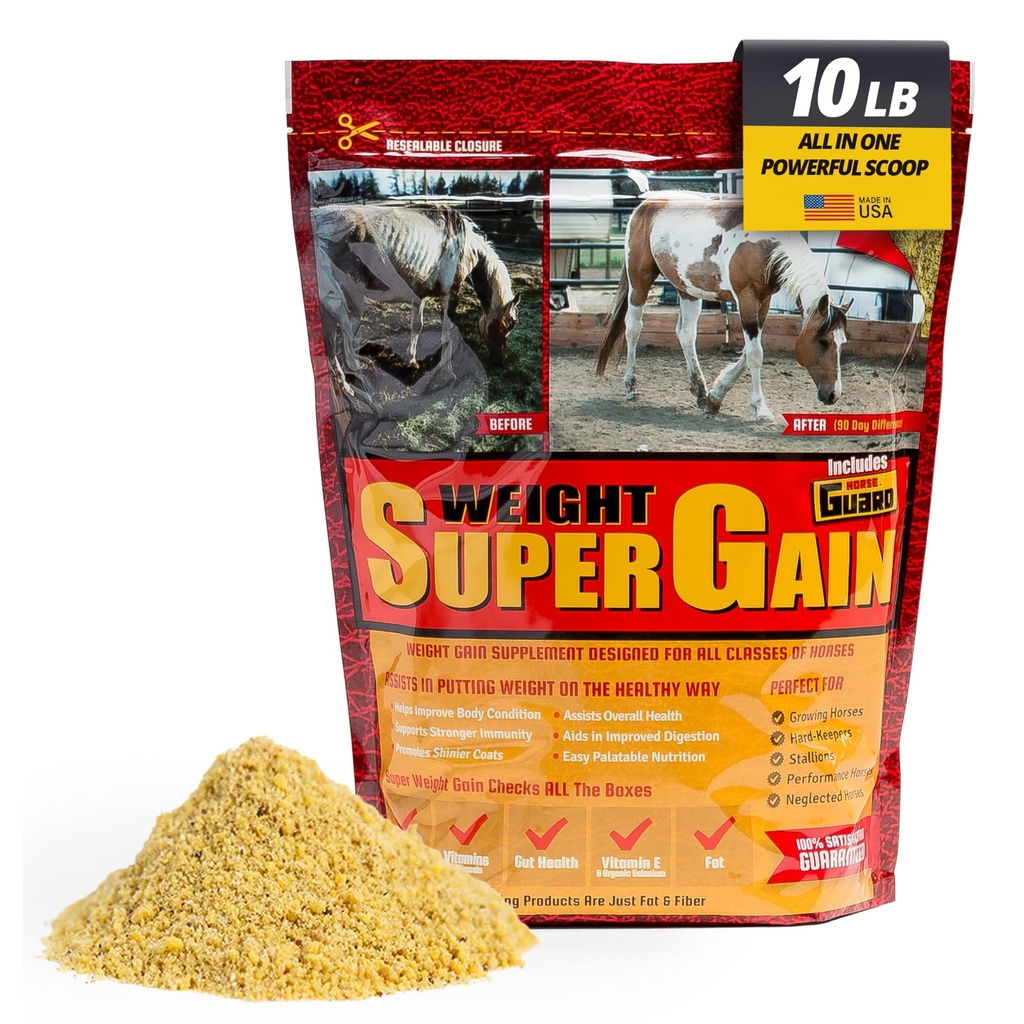Super Gewichtswinst 10 lb, Equine vitamine minerale, Probiotische en gewichtstoename Supplement