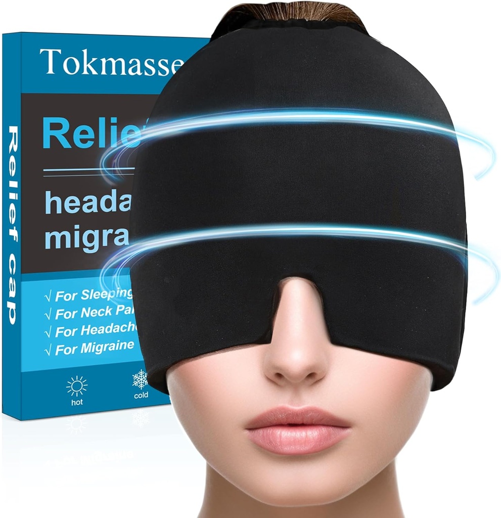 Migraine Relief Cap, ijs Head Pack Gel, Koude en warmtetherapie, Sinus Eye Patch Hoofdpijn, Gezwollen ogen, Verlichting van spanning en druk