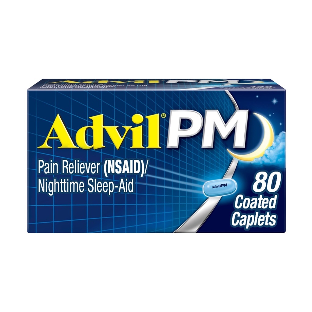Advil PM 200 mg Caplets enduits 80 ea (paquet de 3)
