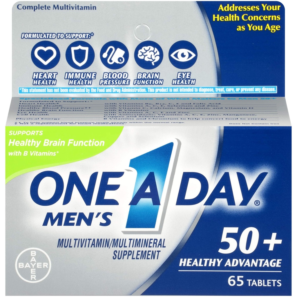 One A Day Mannen 50+ Voordeel Multivitaminen, 65 Tellen