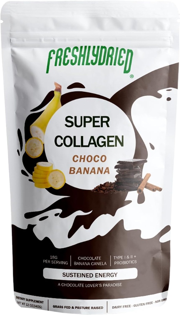 Versgedroogde Collageen Peptiden & ChocoBanana Poeder 