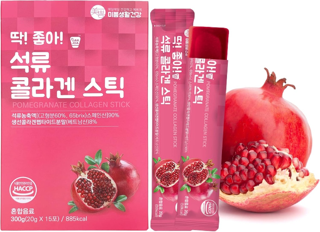Granaatappel Collageen Jelly Stick 20g * 15 Stick 1.600mg Low Molecular Fish Collageen Anti-aging [DDAKJOA]