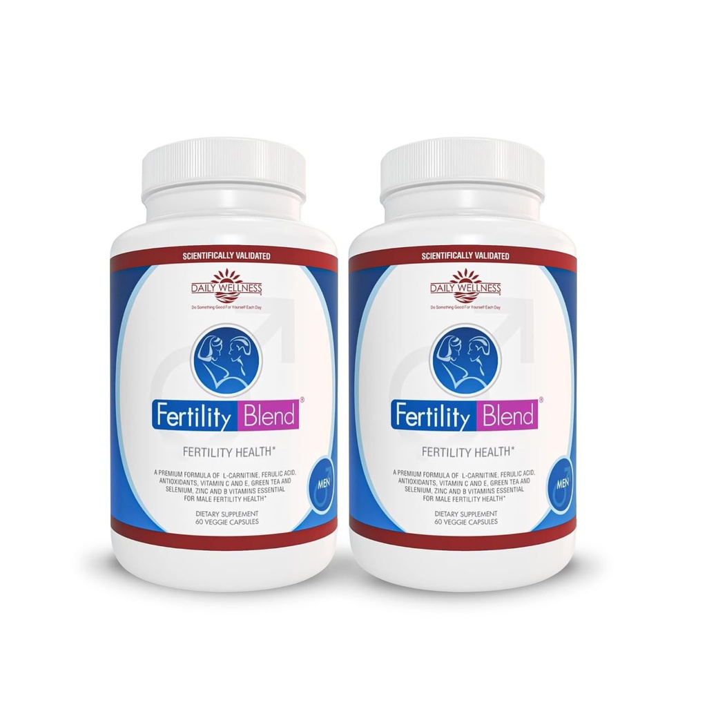 Bien-être quotidien pour les hommes - Suppléments de fertilité pour les hommes, pilules de mélange de vitamine - Comte masculin Préconception pour lui - Suppléments de fertilité pour les hommes - 60 Capsules, 2 Pack