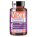 Supplément de fraise de rose intime Vitex pour les femmes, 1000 mg - Berry d'arbre chaste pour l'équilibre hormonal, la fertilité et le soutien des SPM, Régler les cycles - 60 capsules