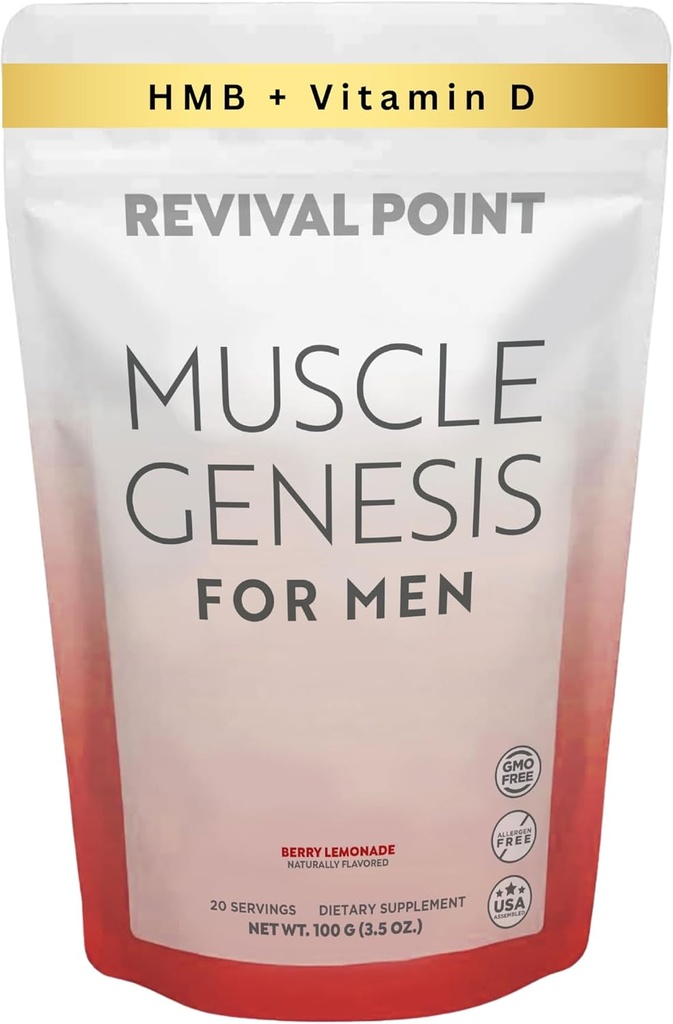 Muscle Genesis HMB en vitamine D3 Supplement met klinisch bestudeerd myHMB, Calcium en VIT C 