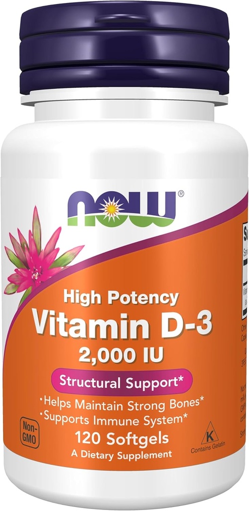 Maintenant les aliments, vitamine D3 2000Iu (Softgels)