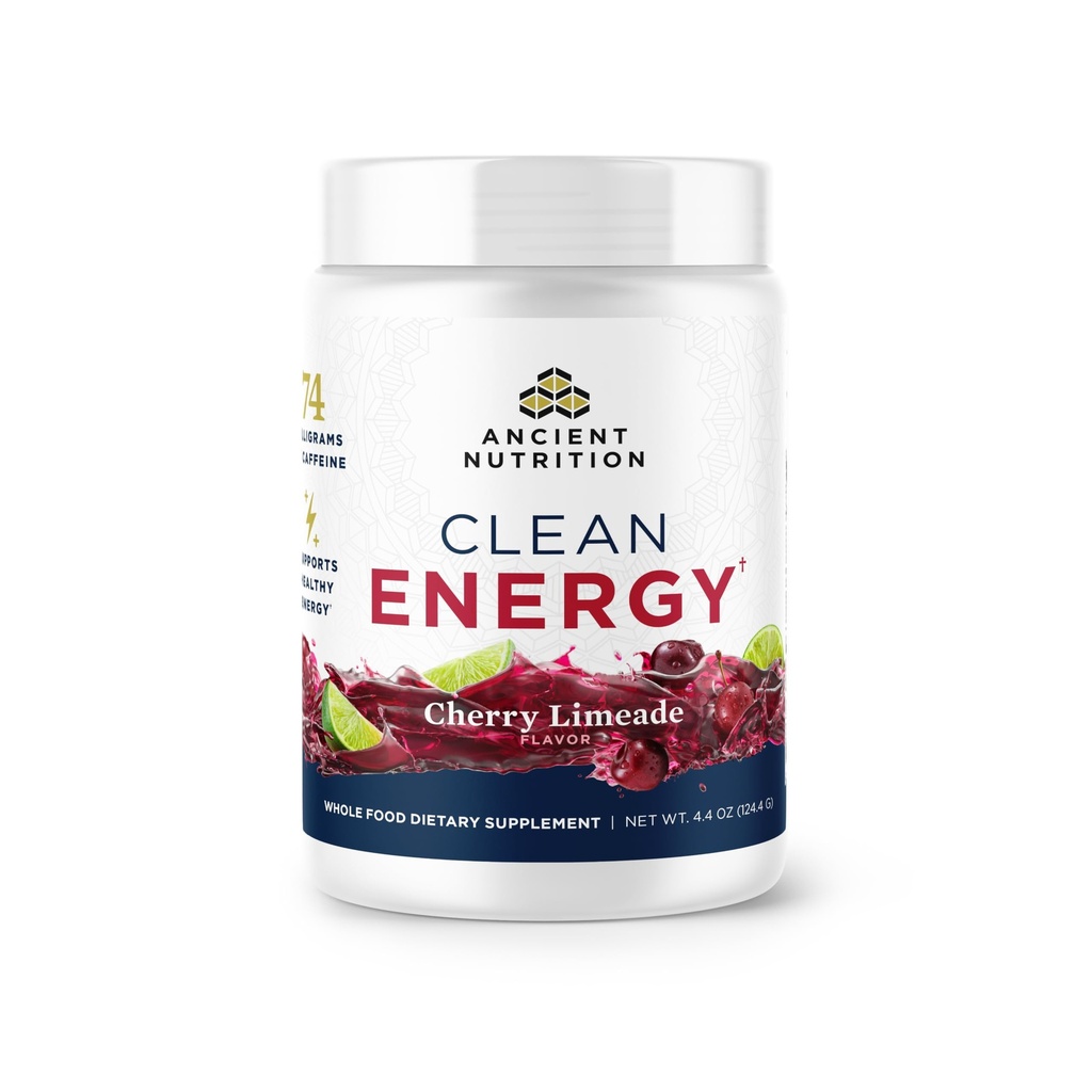 Oude voeding Clean Energy Powder, Cherry Limeade, ondersteunt gezonde energie en cognitieve gezondheid, bevordert geestelijke alertheid en focus, 30 porties