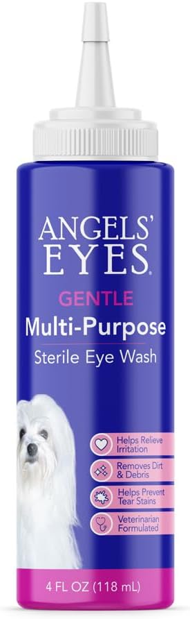 ANGELS' EYES Multi-Purpose Steriel oog Wash 4 oz oogreiniger en spoelen, Tear Stain Reducer voor Allergieën, Debris, Slijm, Irritatie en Weepy Eyes voor alle honden met Boorzuur
