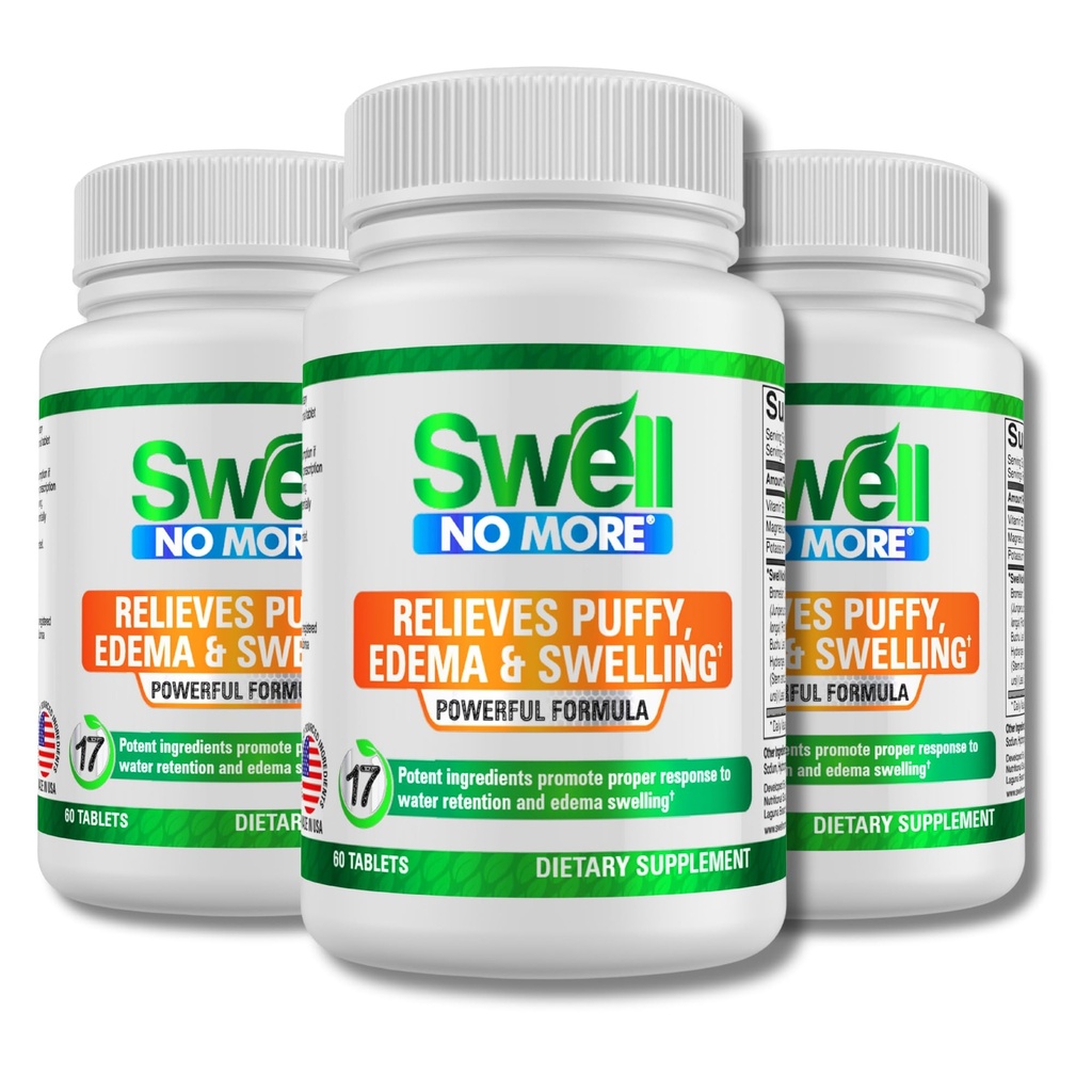 voor gezwollen voeten en enkels, Verminder Zwelling Benen, Edema Relief voor Benen, Edema, Enkel Zwelling Relief, Water Pillen voor Zwelling Benen, Vermindert Puffy Eyes, Zwelling Reducer. (3 Pack/3 maand Supply)