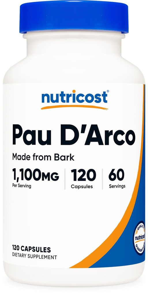 Nutricost PAU D'Arco Innerlijke Bast 1100mg, 120 Vegetarische Capsules (60 Serv) - Non-GMO & Glutenvrij