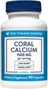 The Vitamin Shoppe Coral Calcium 1.500MG - Eco Safe Bron van Calcium, Magnesium & Trace Mineralen ter ondersteuning van gezonde botten en tanden (90 capsules)