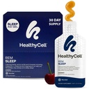 Gezonde REM slaaphulpsupplement voor volwassenen - vloeibare gel Extra sterkte slaapsupplement met Melatonine, Magnesium, L-Theanine, GABA & Natural Calming Herbs - 30 Gel Packs, Cherry Flavored