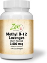 Best gemetholeerd b12 Vitamine & B12 met foliumzuursupplement - met vitamine B-6, foliumzuur, biotine - ondersteuning cardiovasculaire gezondheid, gezond immuunsysteem, hersen- en zenuwfunctie - 100 Lozenge