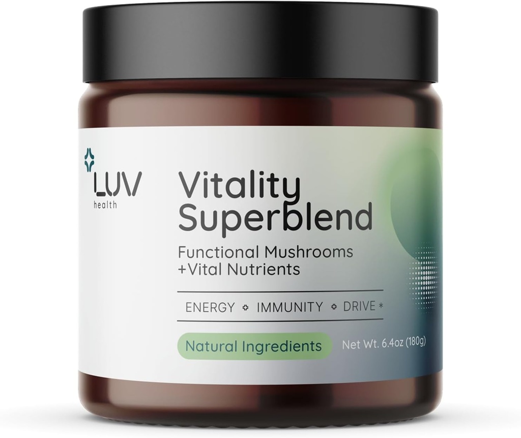LUV gezondheid vitaliteit Superblend: paddo supplement - Superfood poeder met cacao, Lion