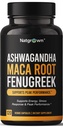 Natgrown Ashwagandha Maca Root Fenegriek Extract Capsules Supplement for Men & Women - Vegan Pillen - (120 Tel.)