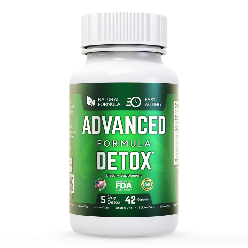 Geavanceerde Detox Reiniging, Natuurlijke Detox & Reiniging met melkdistel, likeurpoeder, en meer, Lichaamsreiniging Detox voor vrouwen en mannen, 42 Capsules