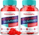 (2 Pack) Gummies KetoSophy Keto ACV - Perte de poids avancée KetoSophy Keto Plus Gummies vinaigre de cidre de pomme KetoSophy Gummies ACV Gestion du poids Suppléments alimentaires Avis Hommes Femmes (120 Gummies)