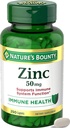 NatureS Bounty Zinc 50mg, Immuni Support & Supplément Antioxydant, favorise la santé de la peau, 1 Caplet par jour, sans gluten, 250 Caplets végétariens