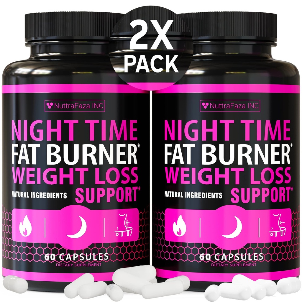 (2 Pack) Nachttijd gewichtsverlies pillen voor vrouwen - Advanced Weight Loss Supplement - Fat Burners for Women - Dieet pillen die snel werken - Belly Fat Burner - Apetite Suppressant - Made in USA