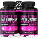 (2 Pack) Pilules de perte de poids de nuit pour les femmes - Supplément avancé de perte de poids - Fat Burners pour les femmes - Diet Pills qui travaillent rapidement - Belly Fat Burner - Combattant d'appétit - Fabriqué aux États-Unis