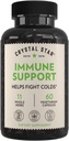 Crystal Star Immune Support Supplement (60 capsules) - Herbal Immune Booster for a Proactive Multi-System Defense - Echinacea, Goldenseal, Yarrow & Elecampane - Non-GMO
