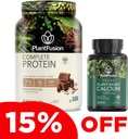 PlantFusion Complete Vegan Protein Powder & Calcium Bundle - Plant Based Protein Powder with BCAAs, Digestieve Enzymen and Pea Protein