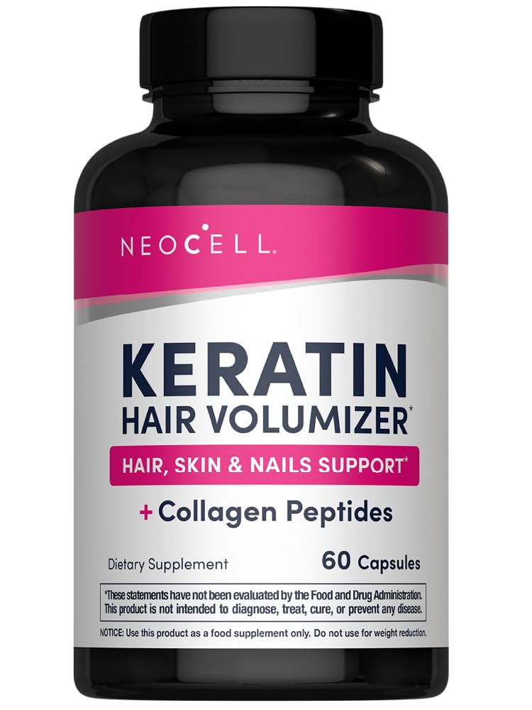 NeoCell Keratine Haar Volumizer met Collageen, Amla Extract en Vitamine C, Haar- en Huidsupplement, Capsule, 60 Telling, 1 Fles