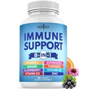 NIEUWE AGE 8 in 1 Immuun Support Booster Supplement met Echinacea, vitamine C en zink 50 mg, vitamine D 5000 IE, Kurkuma Curcumine & Ginger, B6, Vlierbes 60 Tellen (pakket van 1)