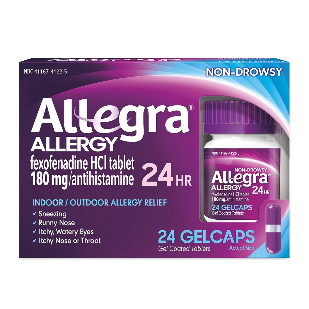 Allegra 24 uur Gelcaps Grootte 24ct Allegra 24 uur Gelcaps 24ct