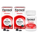 Feosol Original Iron Supplement Tablets,Non-heme 325mg Ferrous Sulfate (65mg Elemental Iron) per pil, 1 per dag, 4 maanden levering, voor energie en immuunsysteem ondersteuning (120 ct Pack of 2)