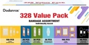 Variety Bandages Pack,328ct Assorted Bulk Diverse maten, Vormen & functies Sheer & Flex Stof met Benzalkonium, ECO Bamboo Stof, Waterdicht, Cartoon Blind Box Fragrance Bandages
