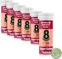 8Greens Supergreens Tabletten Supergroen Poeder Superfood, Metabolisme Immuniteit & Focus, Dagelijkse Groenen Bruistabletten, Organisch: Aloë Vera, Spirulina, Chlorella, Peach, Tube 60 Servers.