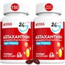 Astaxanthine Supplementen 24mg, 5 maanden levering - kokos MCT Olie, verse microalgen Bron w/Grape Seed Oil, Ashwagandha - Antioxidanten voor gezonde huid, ogen, Veroudering - Niet-GMO & Glutenvrij, 150 Softgels