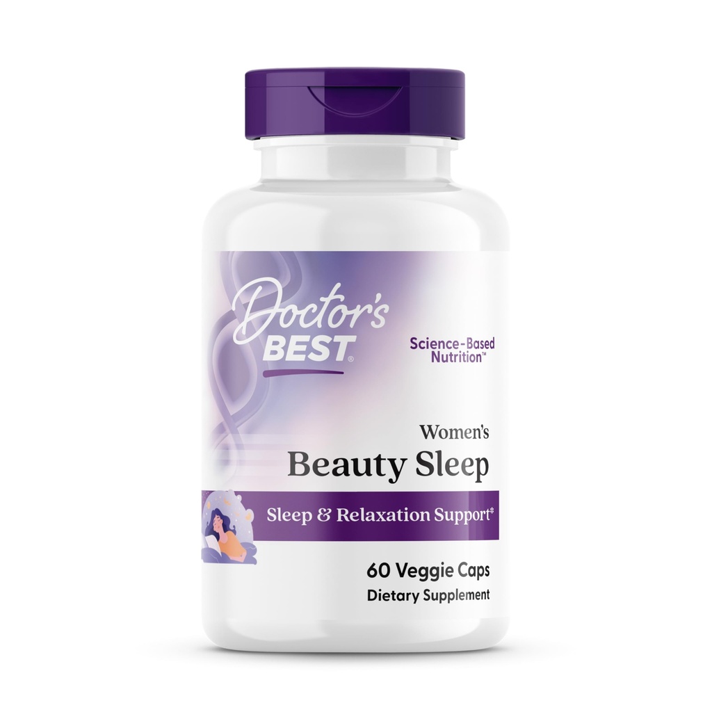 Best Womens Beauty Sleep with Magnesium, Theanine, Melatonine, Slaap & Relaxation Support, Non-GMO, Gluten Free, Soy Free, Vegan 60 Veggie Caps
