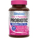 Probiotiques pour les femmes, 120 milliards CFU 34 souches, prébiotiques, enzymes digestives, canneberge, 4-en-1 probiotique féminine, digestif, vaginal, soutien immunitaire, 60ct