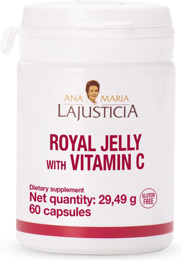 ANA MARIA LAJUSTICIA - Koninklijke Jelly met vitamine C - 60 Capsules Melk en glutenvrij. Vegetarisch vriendelijk. Perfect om Bloedvatgezondheid te bevorderen.