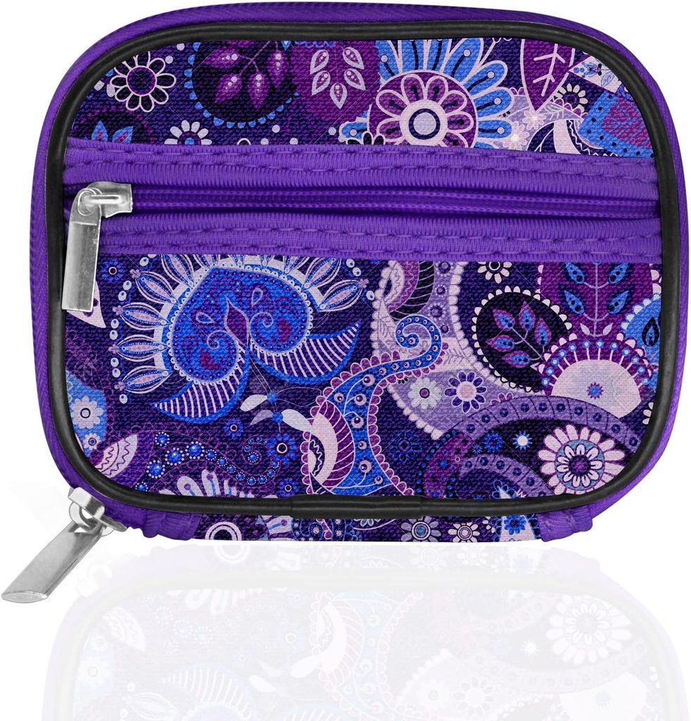 Serfeymi Weekly Travel Pill Organizer Case voor Portemonnee met verwijderbare 7 Day Box, Modieuze Pill Container voor Geneeskunde, Vitamine, Supplement - Paars 01