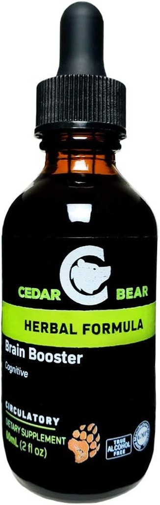 Cedar Bear Brain Booster een vloeibare kruidensupplement Dat is een algemene geheugen en vitaliteit ondersteuning 2 Fl Oz
