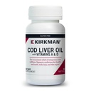 Kirkman - Koolleverolie met vitamine A & D - 300 Softgels - Essentiële vetzuren - Ondersteunt Stichtingsgezondheid - Hypoallergeen