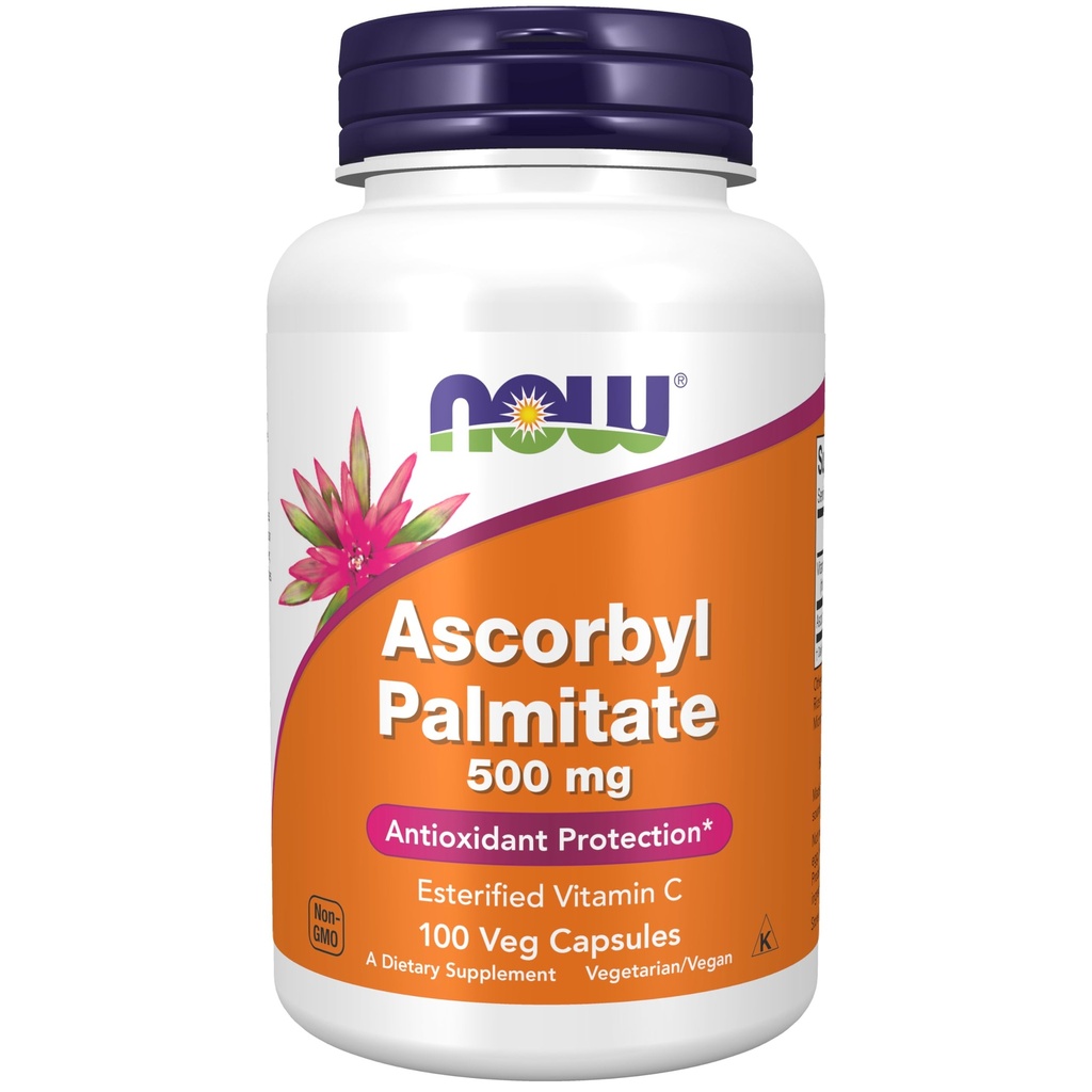 NOW Supplementen, Ascorbyl Palmitate 500 mg, Esterified Vitamine C, Antioxidant Protection*, 100 Veg Capsules