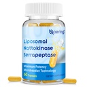 Liposomale Nattokinase 12 000 FU Serrapeptase 360 000 Supplément enzymatique SPU - Enrichi en enzymes synergiques et en mélanges d'éléments nutritifs et d'insuline pour les capsules circulatoires, Gut, Digestion 60 (1 bouteille)