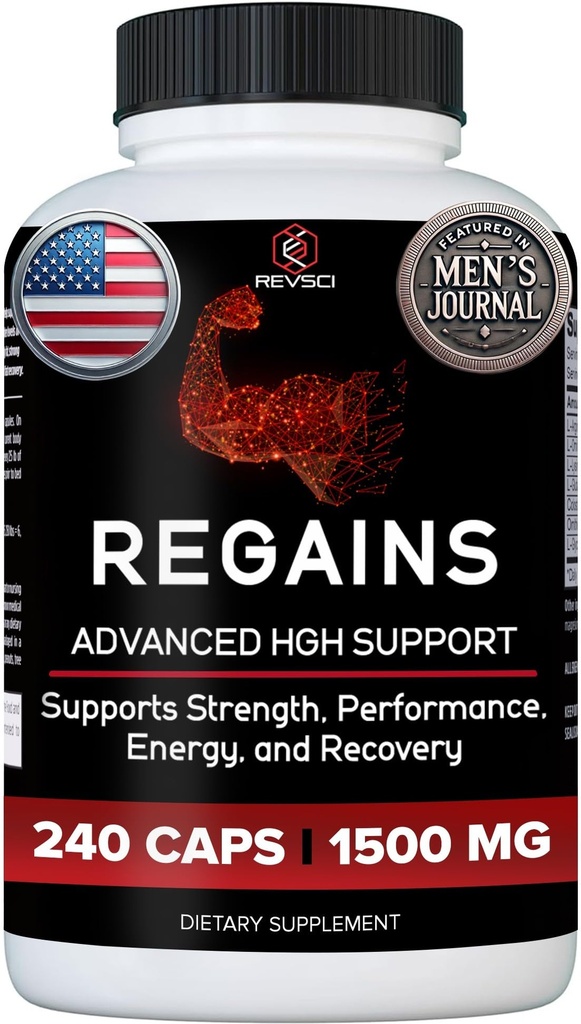 Suppléments HGH pour les hommes et les femmes - Regains Natural Anabolic Muscle Growth Building & Human Growth Hormone pour les hommes, Muscle Builder pour les hommes, Supplément de récupération musculaire après l'entraînement, 240 pilules protéiques