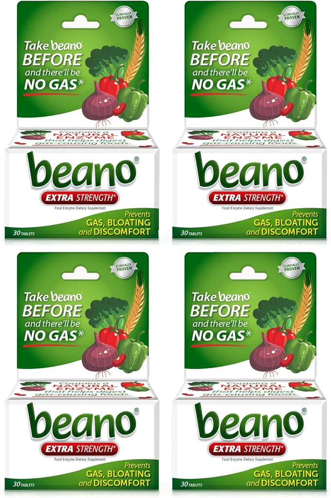 Beano Ultra 800, Gaspreventie en spijsvertering Enzyme Supplement, 30 CT, 4 Pack