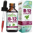 Waarom niet Natuurlijke Vitamine B12 Liquid Plus Folate - Biologische Sublingual Extra Sterkte Vegan Drops - Methylsupplement met Folinic