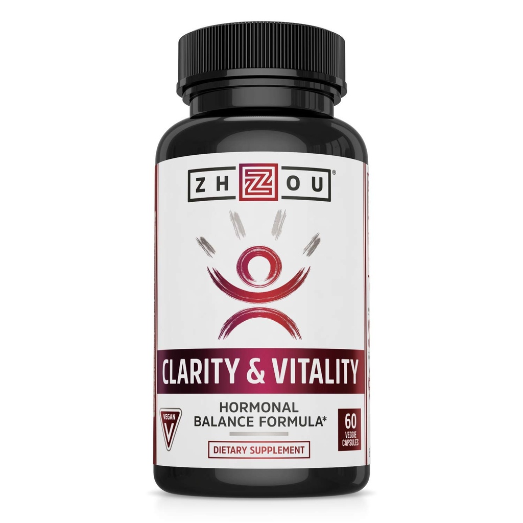 ZHOU Clarity and Vitality (voormalig DHEA) 50 mg, Hormonal Balance Formula for Women & Men, Healthy Aging, Non-GMO, Vegan, Glutenvrij, 60 Capsules